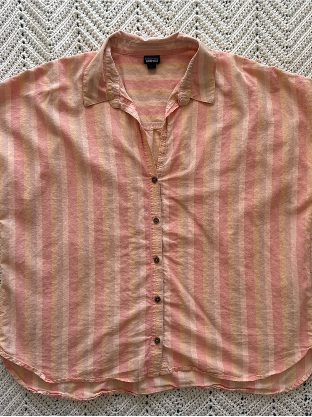 Women’s Patagonia Stripe Button Shirt 
Cotton Hemp blend